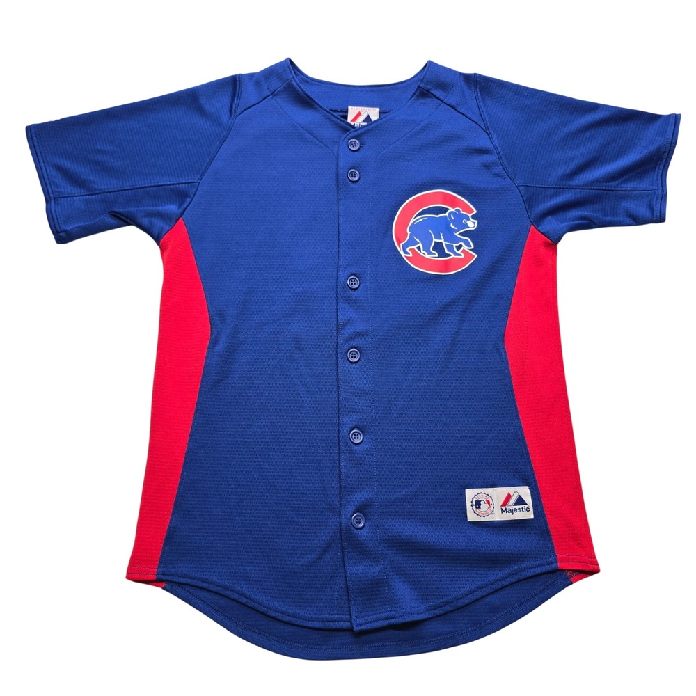 Majestic Chicago Cubs Soriano 12 MLB‎ Jersey Blue Red Kids Youth L Large